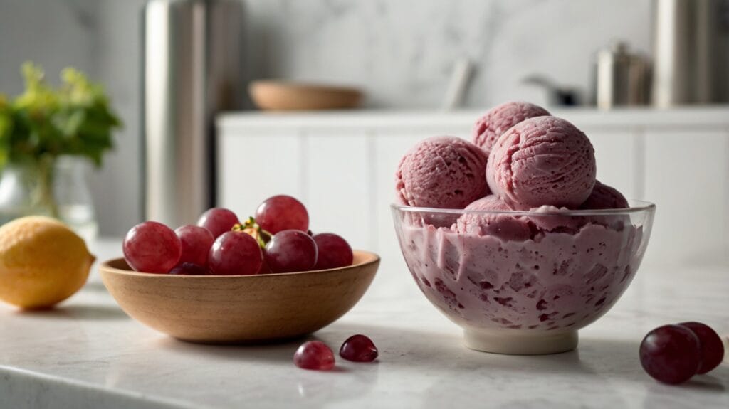 Grape sorbet, illustrative image.