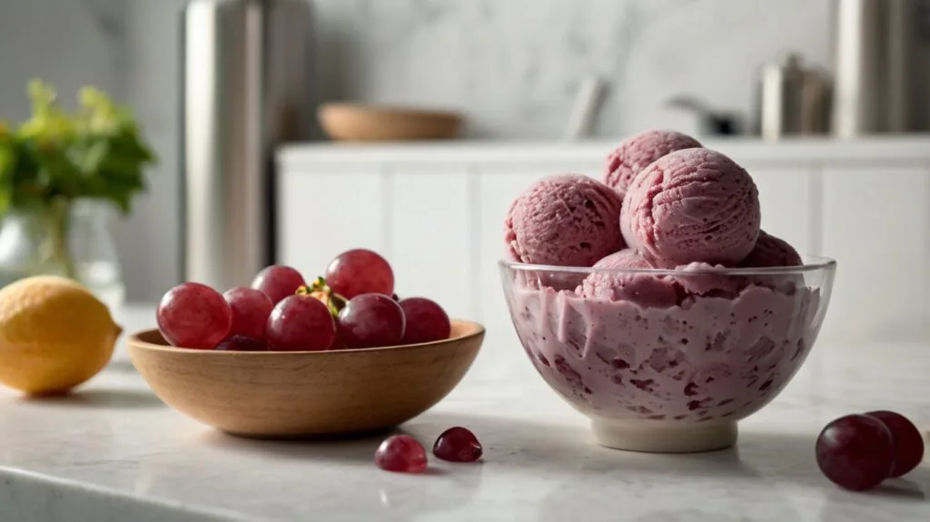 Grape sorbet, illustrative image.
